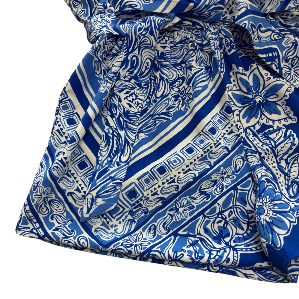 Lilly Pulitzer Dusk Blue Crush Romper Sz Small Lightweight Spring Summer Beach - Picture 3 of 12